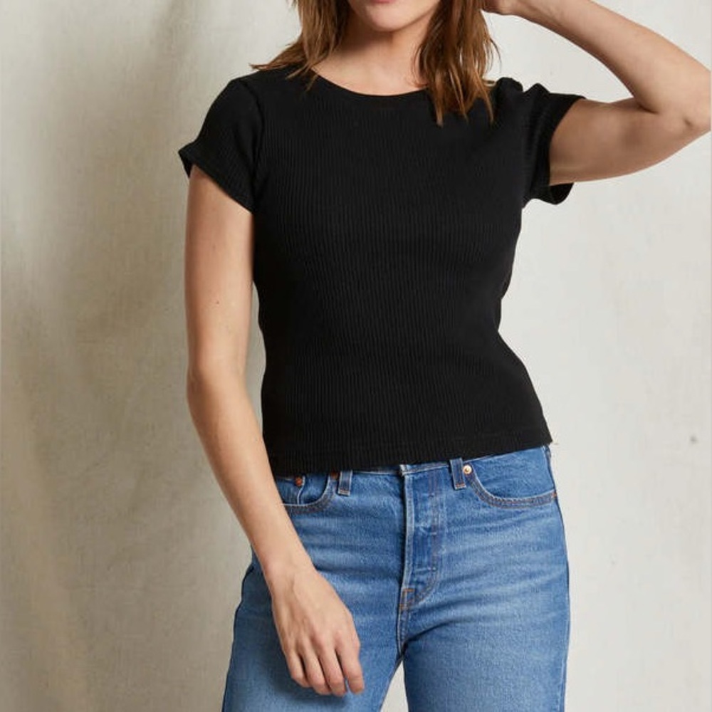 Perfectwhitetee Julia ribbed stretch cotton shirt